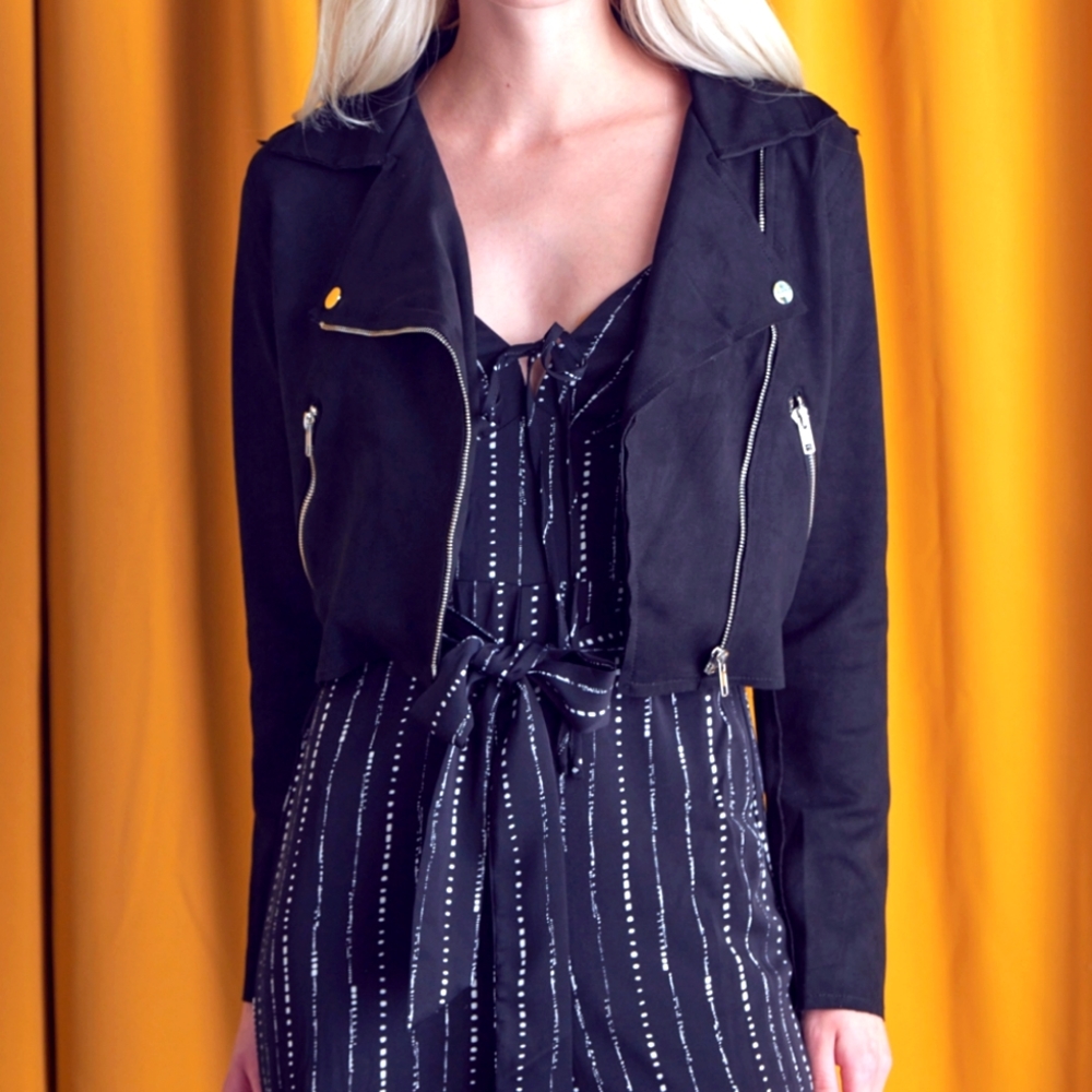 🍁 Suede moto jacket